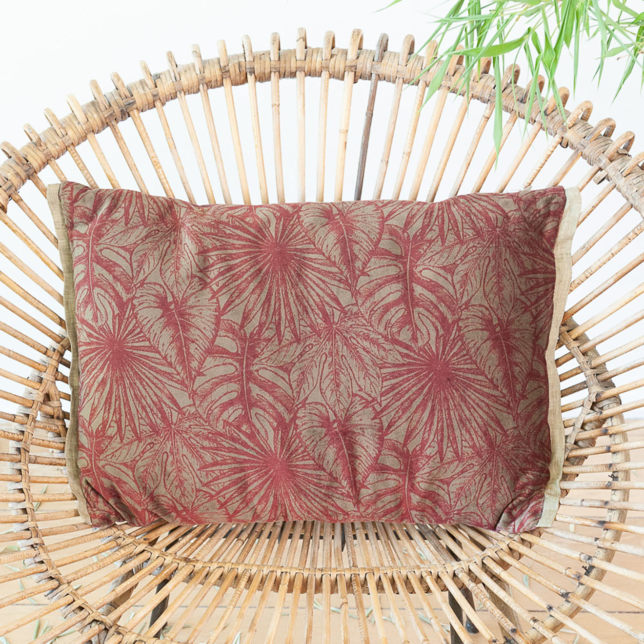 En Fil d'Indienne Housse de coussin Goa rubis - 35x50 cm