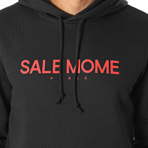 Sweat Capuche Notes Noir Rouge
