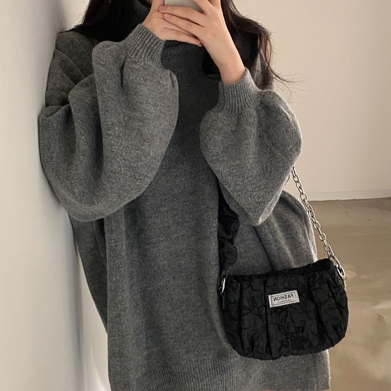 MIKIGA - Oversized truijurk met lange mouwen en coltrui