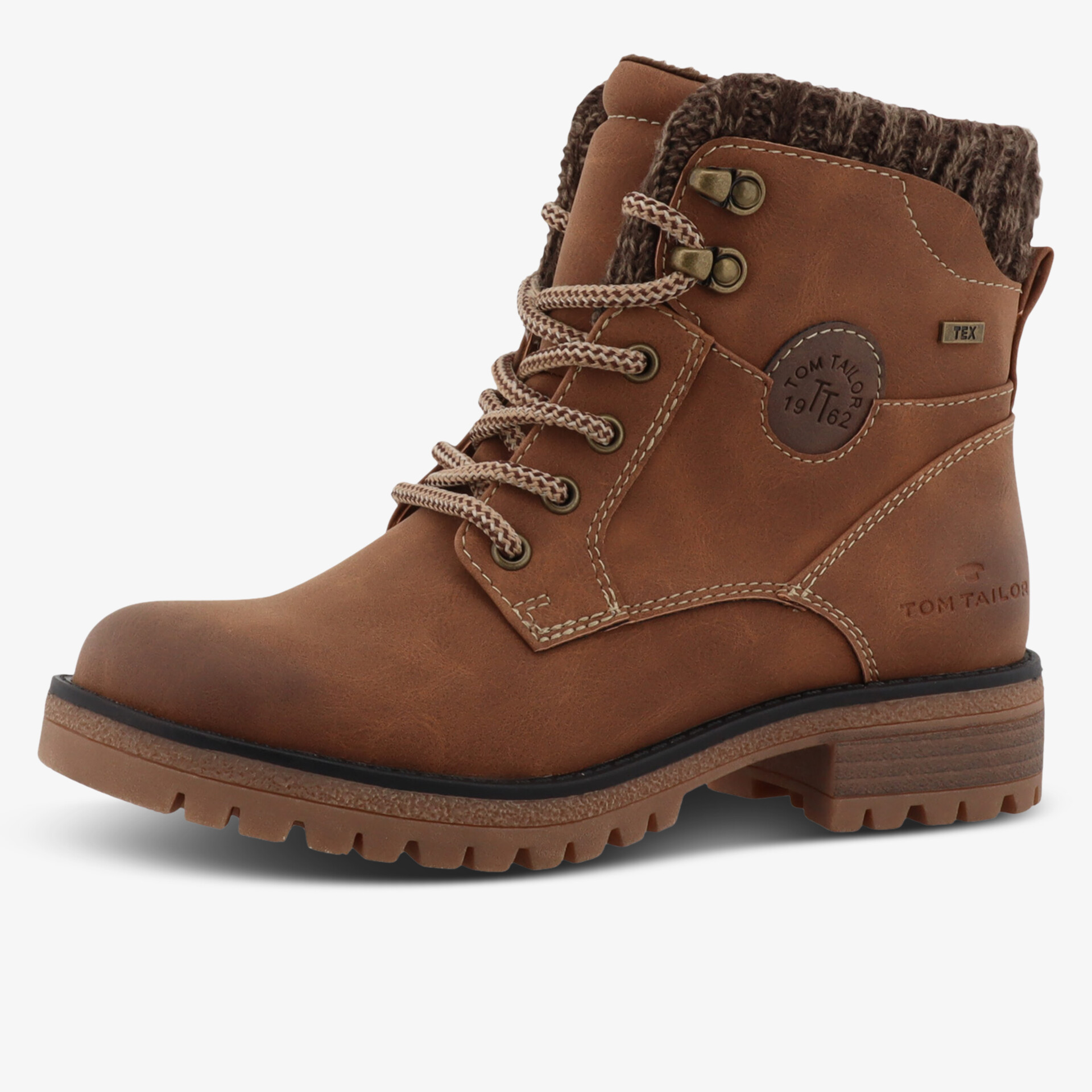 TOM TAILOR Damen Schnürstiefeletten braun