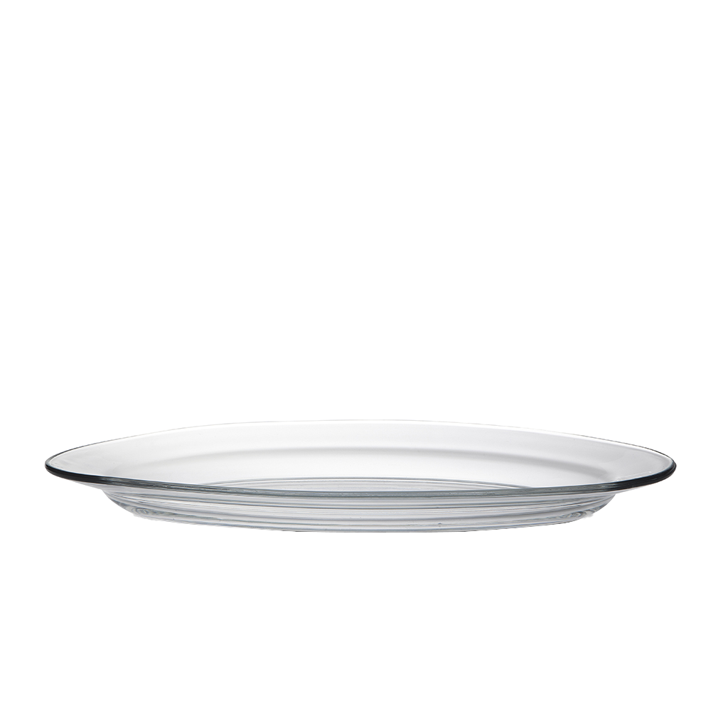 Lys - Plat de service en verre transparent ovale