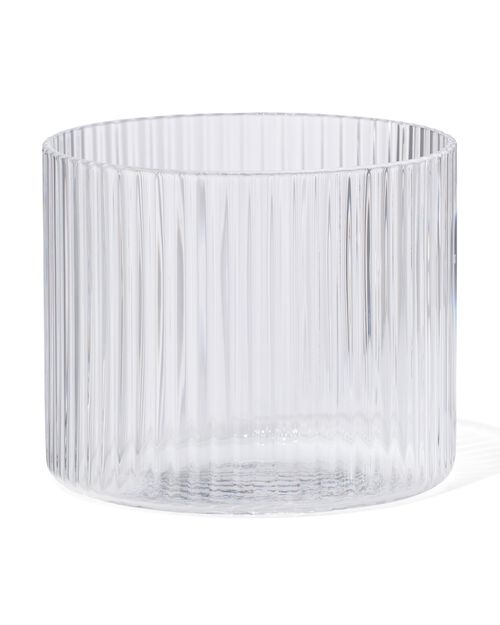 verre pour bougie parfumée S nervuré transparent
