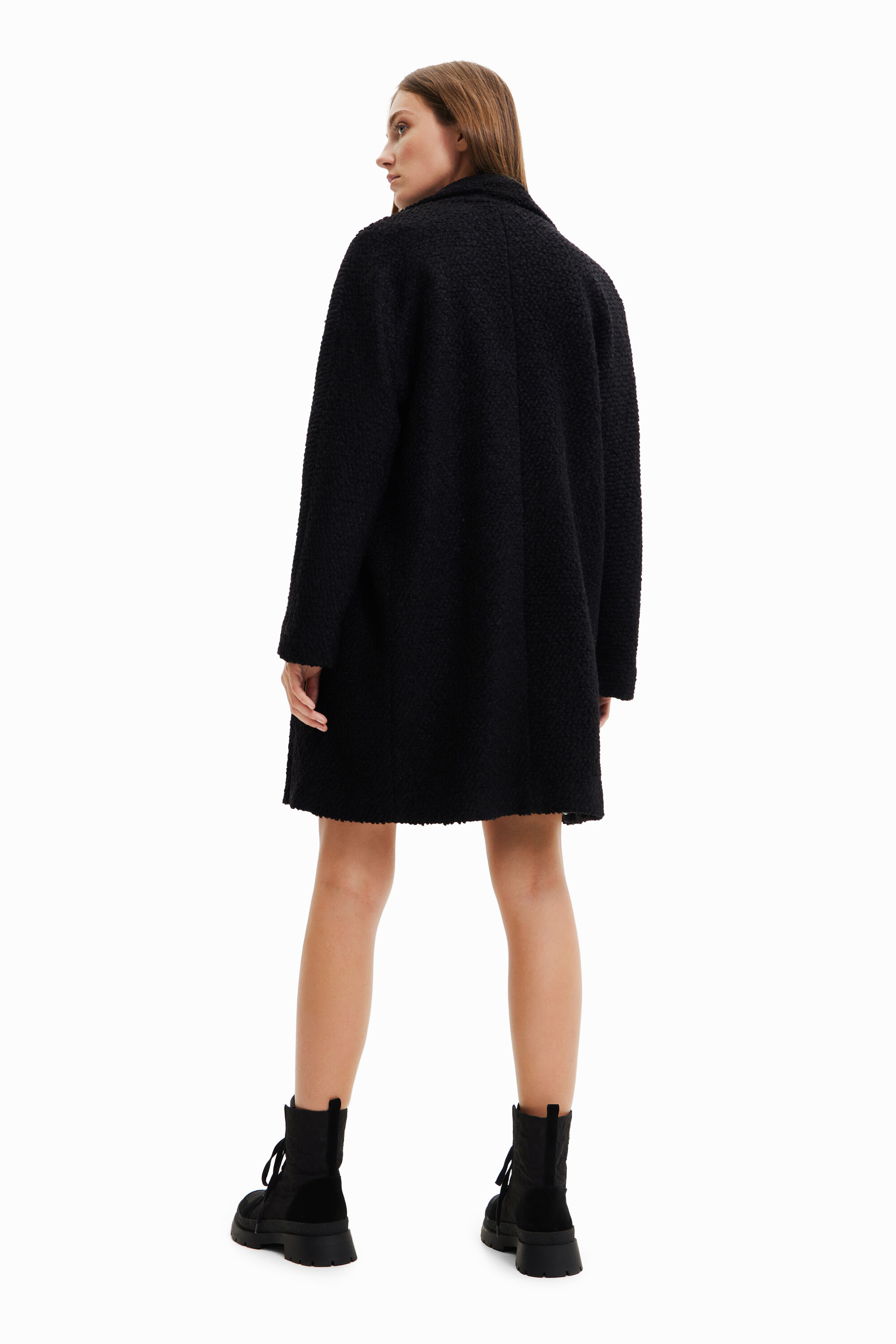 Manteau droit laine
