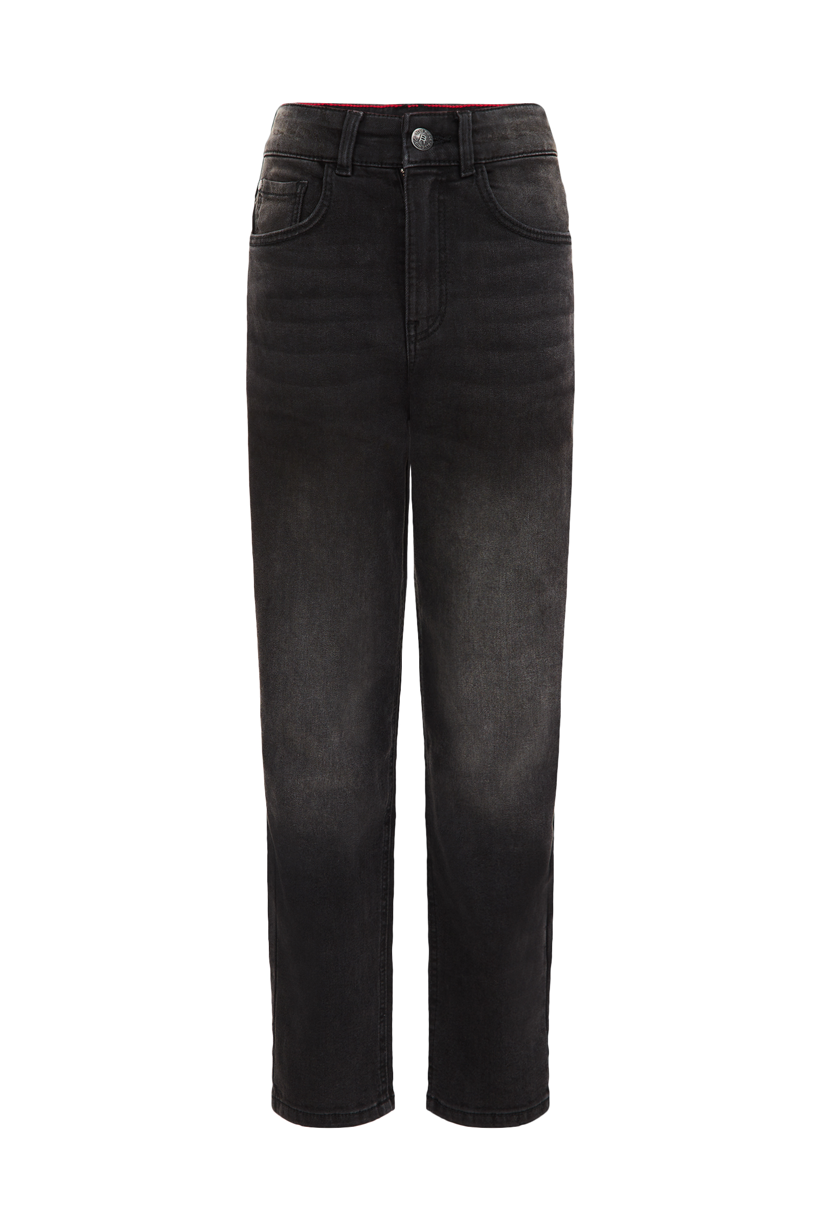 Meisjes high rise mom fit jeans met stretch Blue Ridge Zwart