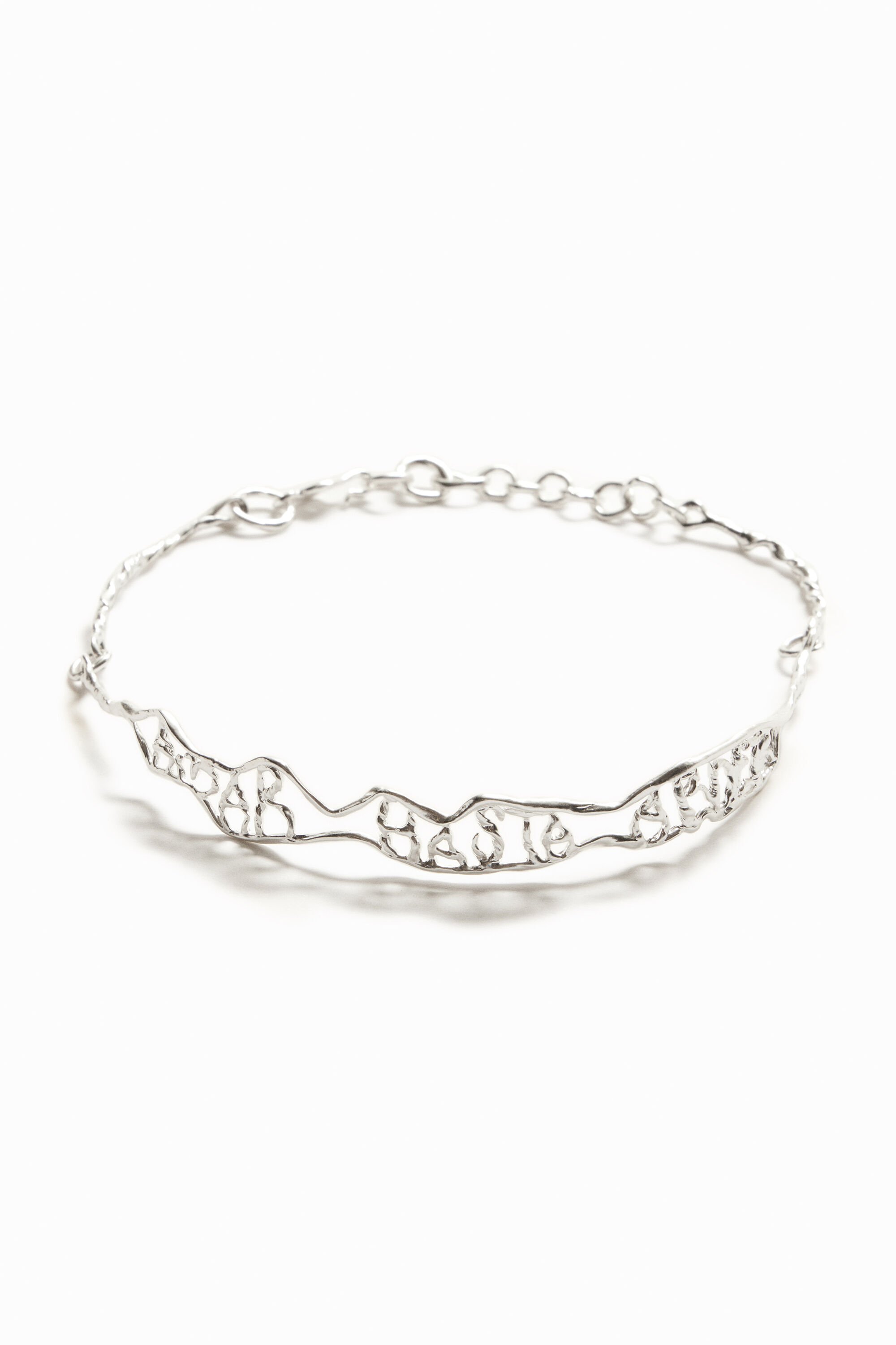 Choker fin message plaqué argent Zalio