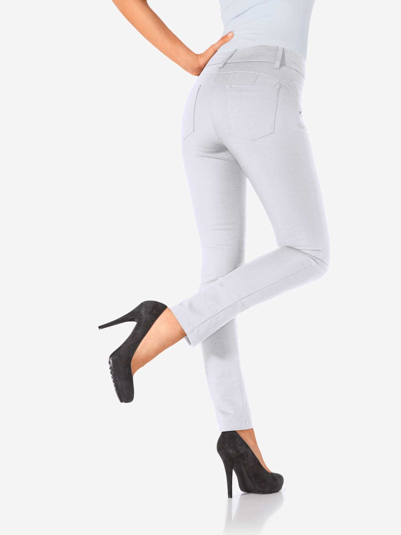 Pantalon effet ventre plat coupe skinny