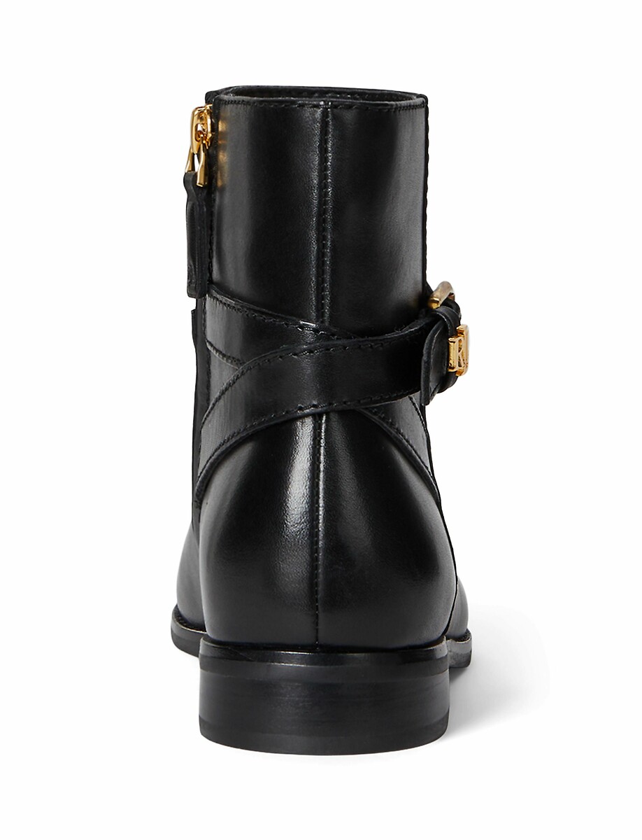 LAUREN RALPH LAUREN<br>Botas de tornozelo Brooke em couro liso