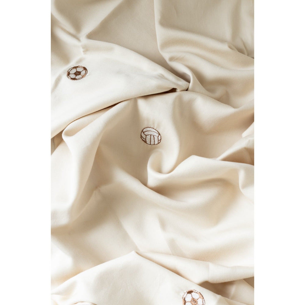 Køb KAS Kopenhagen Cream Soccer Embroidered Sengetøj