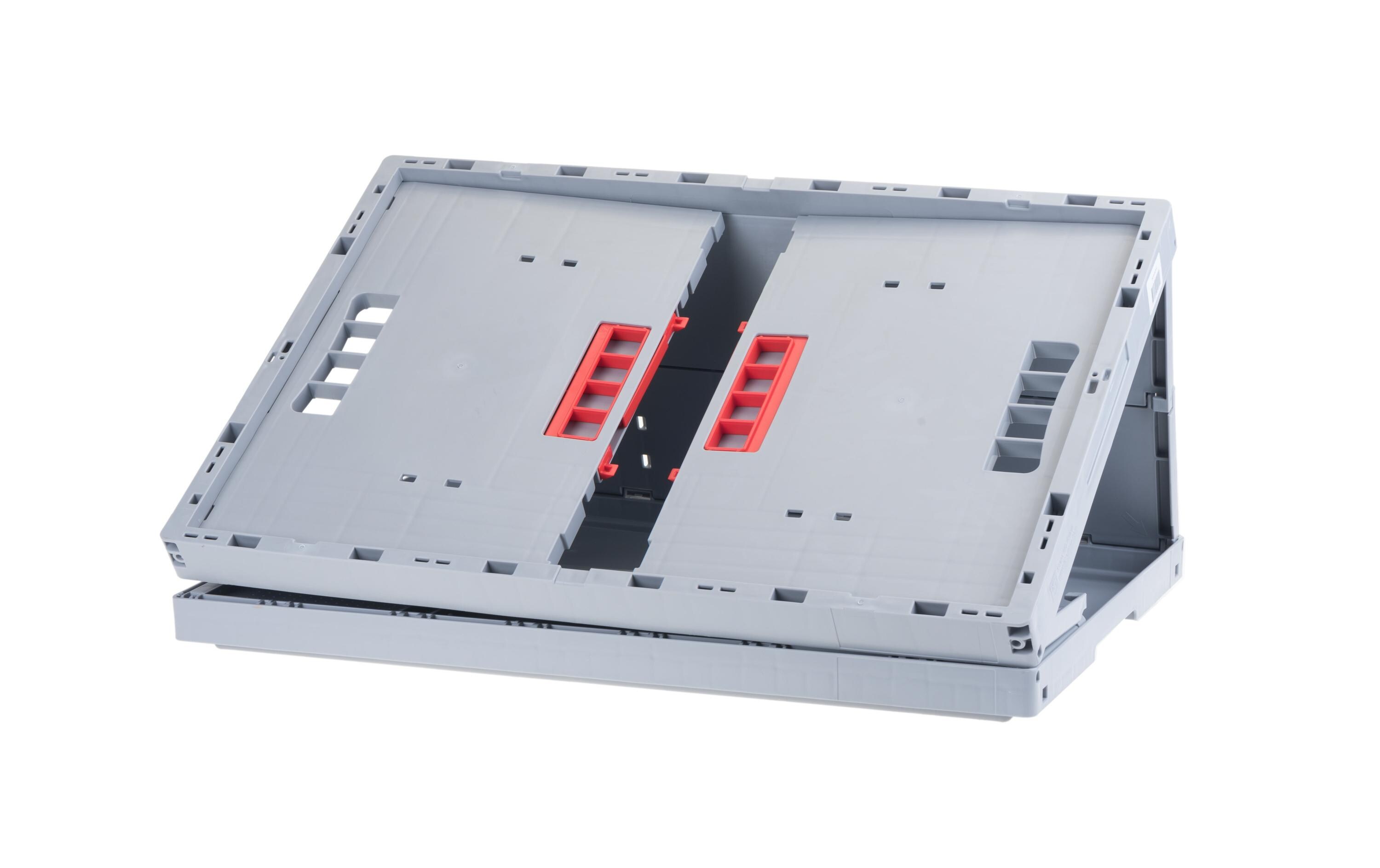 Faltbox 600x400x300 GrauMit Verriegelung, 1 Stück, grau