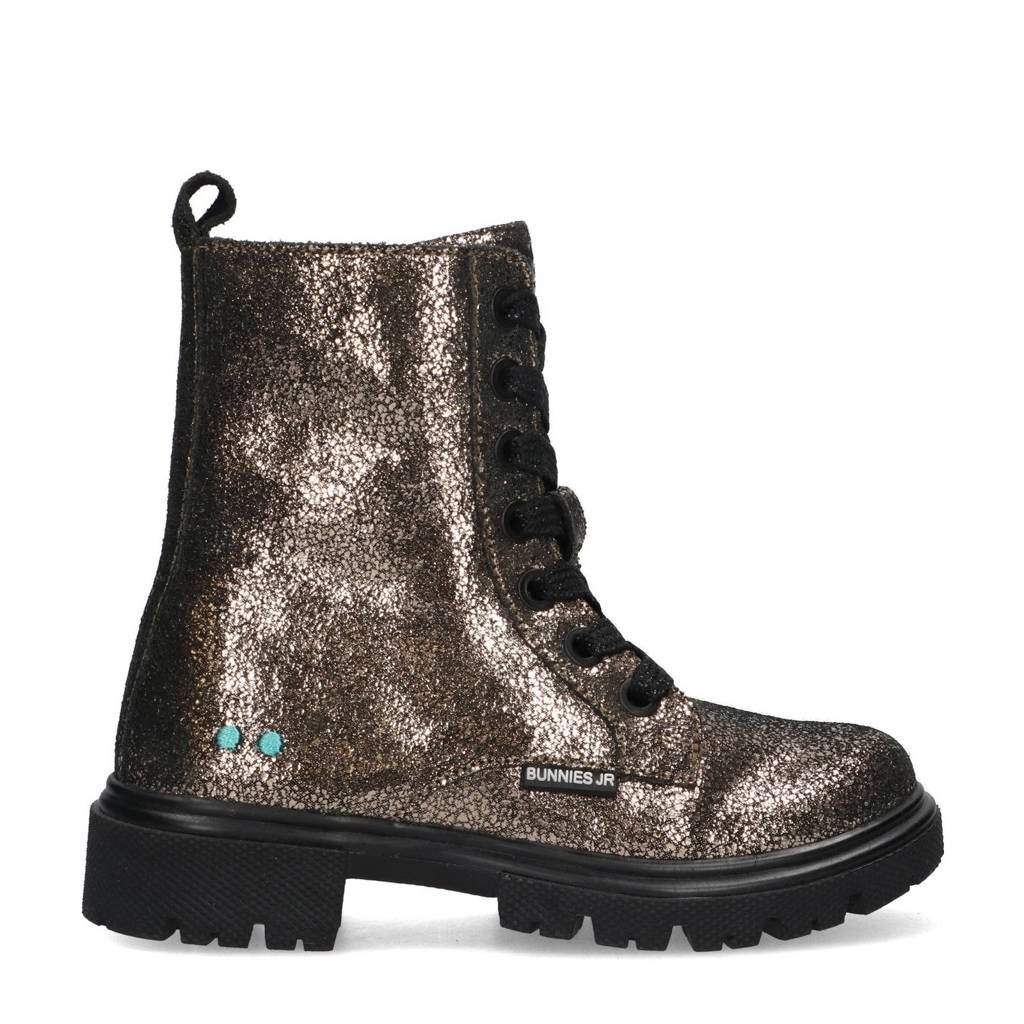 BunniesJR Saar Sterkleren veterboots met glitters brons