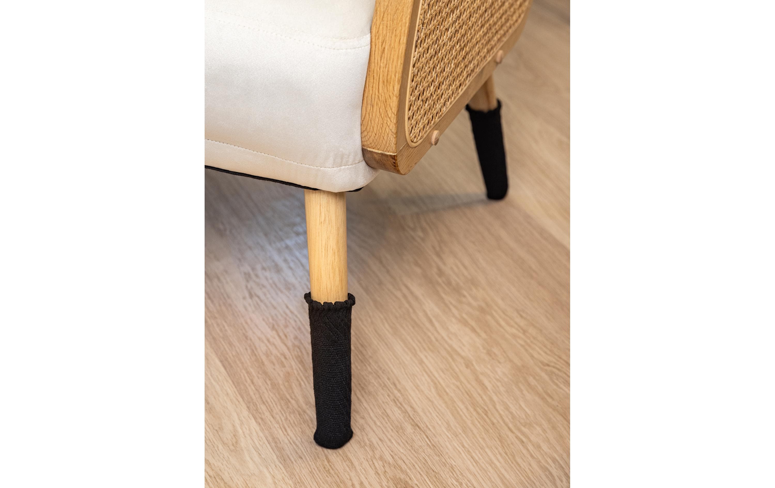 Bodenschoner 4er Set, SchwarzStuhlsocken für Tisch- und Stuhlbeine