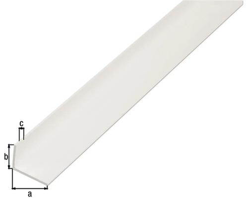 PVC hoekprofiel, wit, 20x10x1,5 mm, 2,6 m