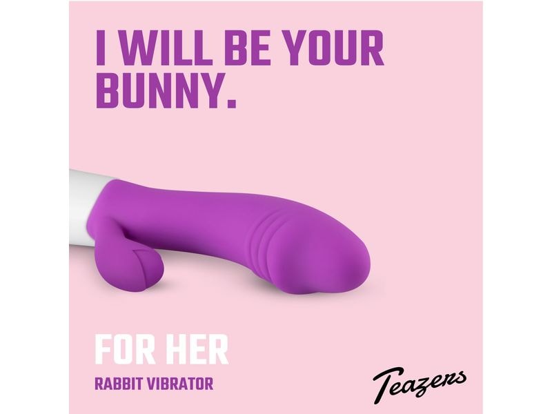 Teazers Realistischer Rabbit Vibrator Lila Vibrator mit doppelter Stimulation
