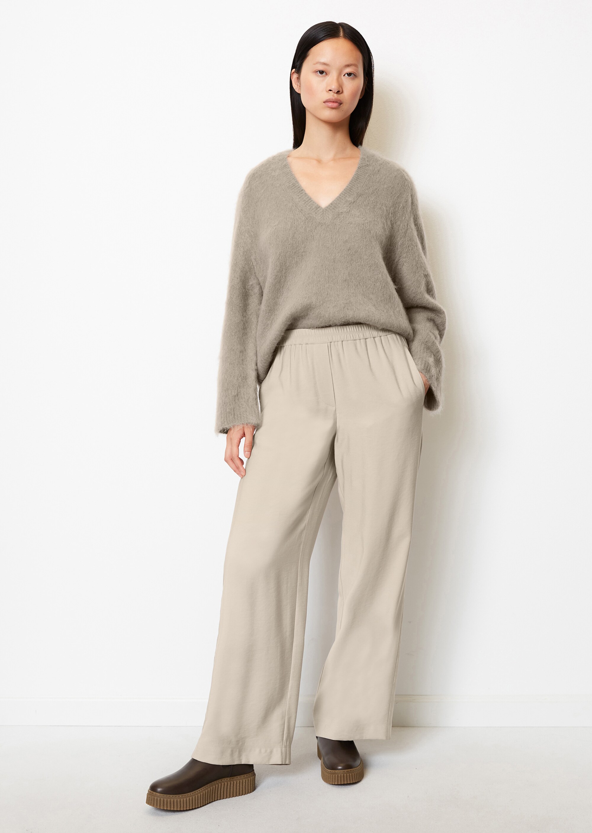 Wide Leg Pants mit Gummibund aus LENZING™ ECOVERO™