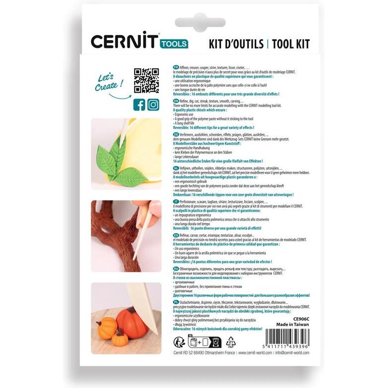 Cernit kit de 8 outils - Blanc