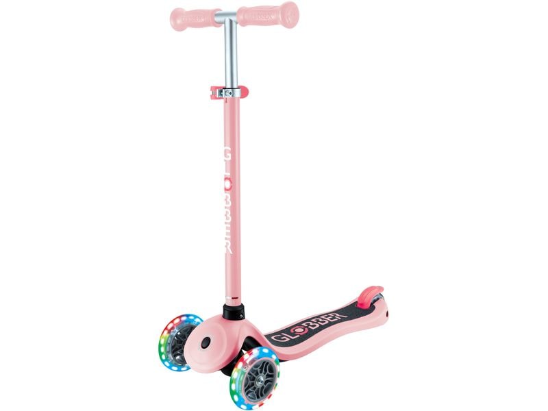 GLOBBER Scooter Primo Lights Hellrosa 3-Rad-Roller mit Beleuchtung für Kinder