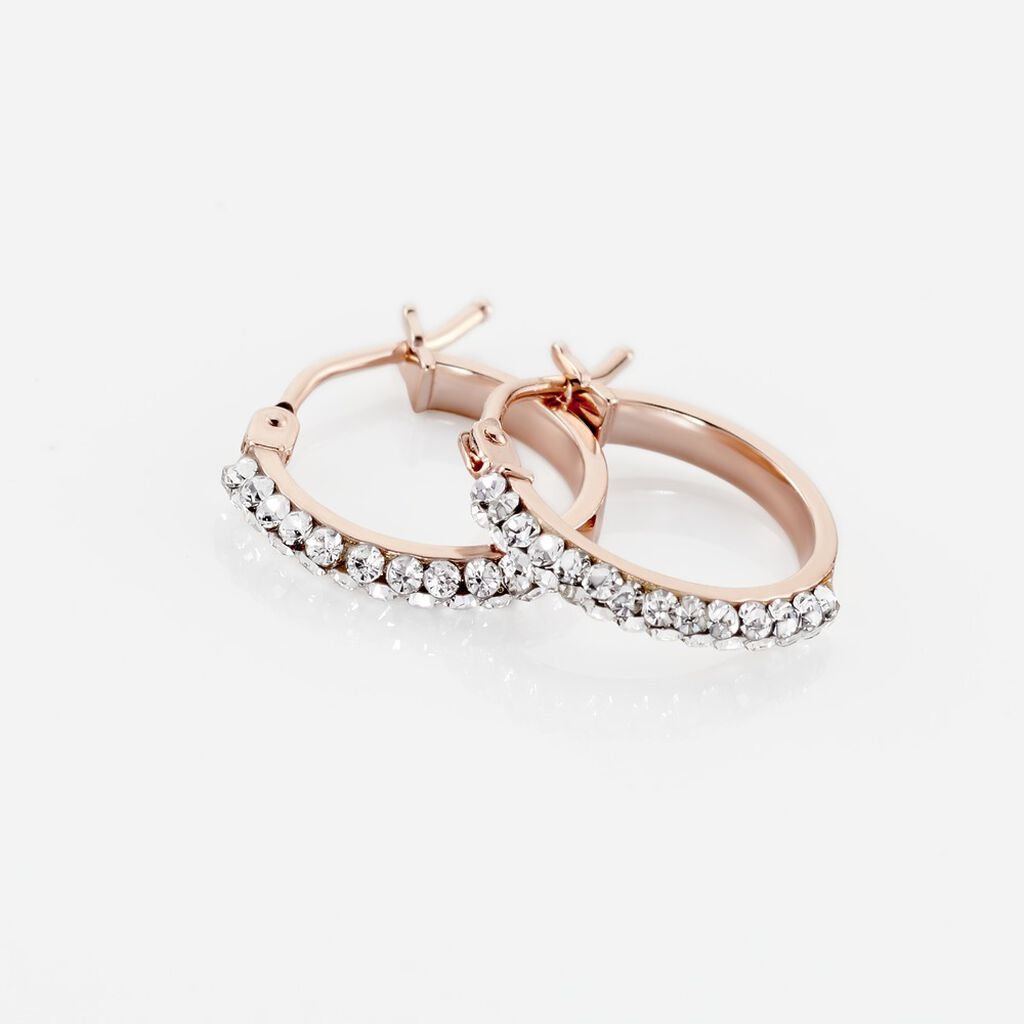 Créoles Sandrine Or Rose Strass