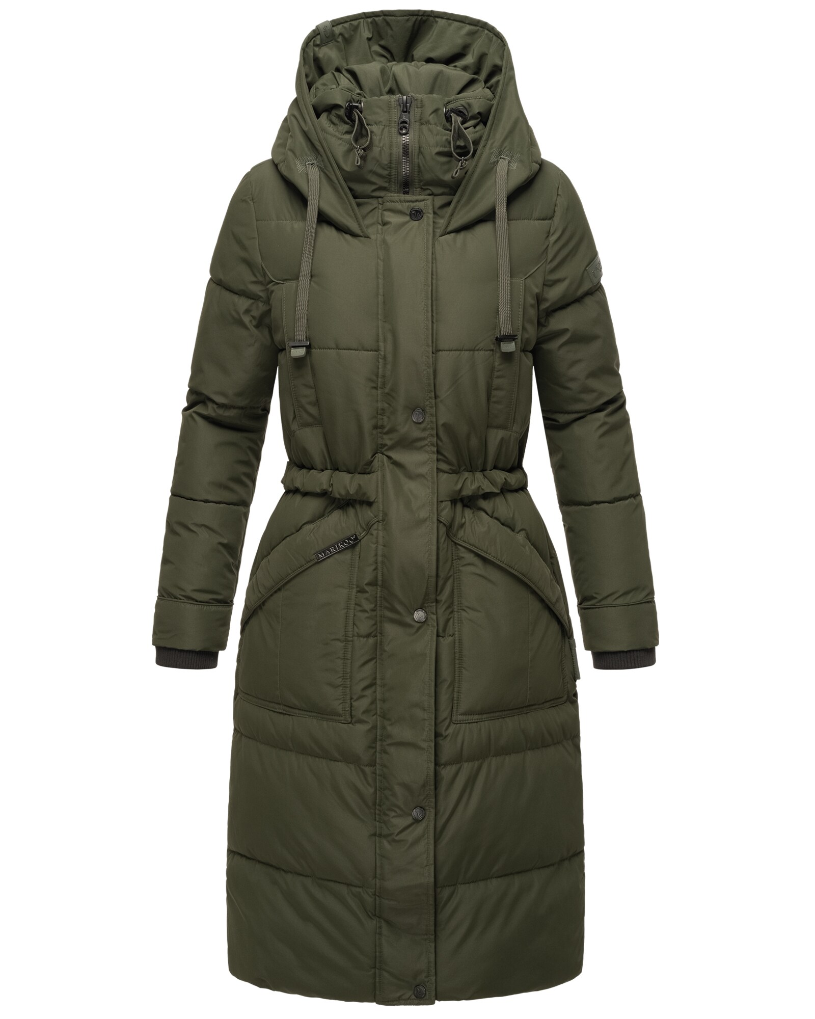 MARIKOO Damen Winter Steppmantel Stepp Jacke Mantel Parka warm mit Stehkragen & Kapuze Ayumii