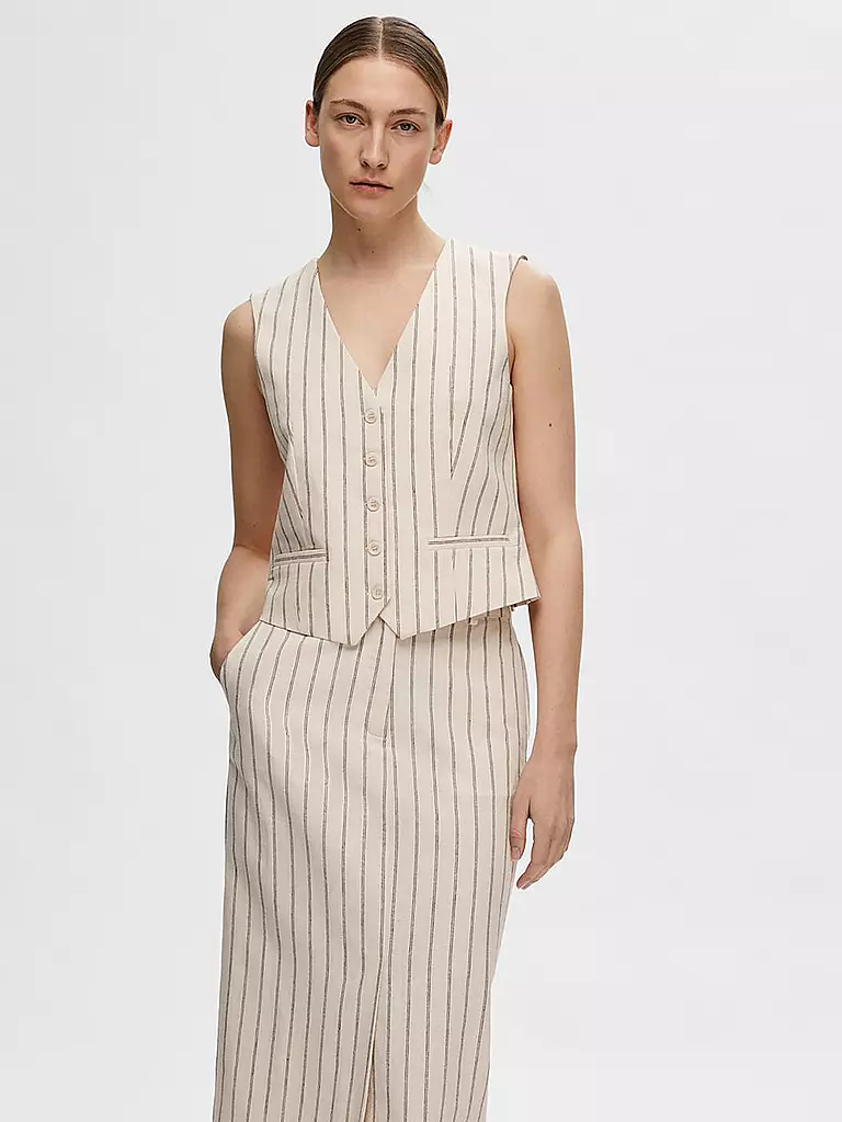 SELECTED FEMME Gilet SLFTANIA-HILDA creme