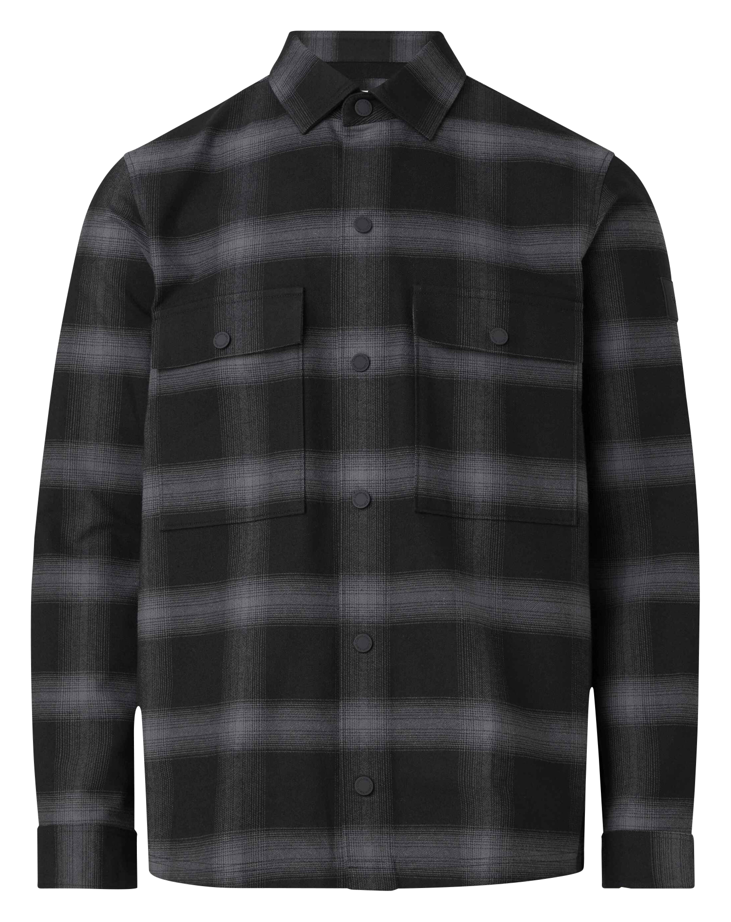 Surchemise col classique à carreaux en coton | Gris