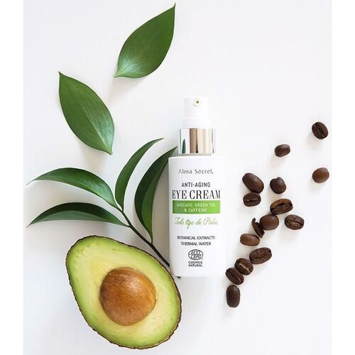 Alma Secret - Eye Cream Antiedad Con Aguacate, Té Verde & Cafeína Botanical E