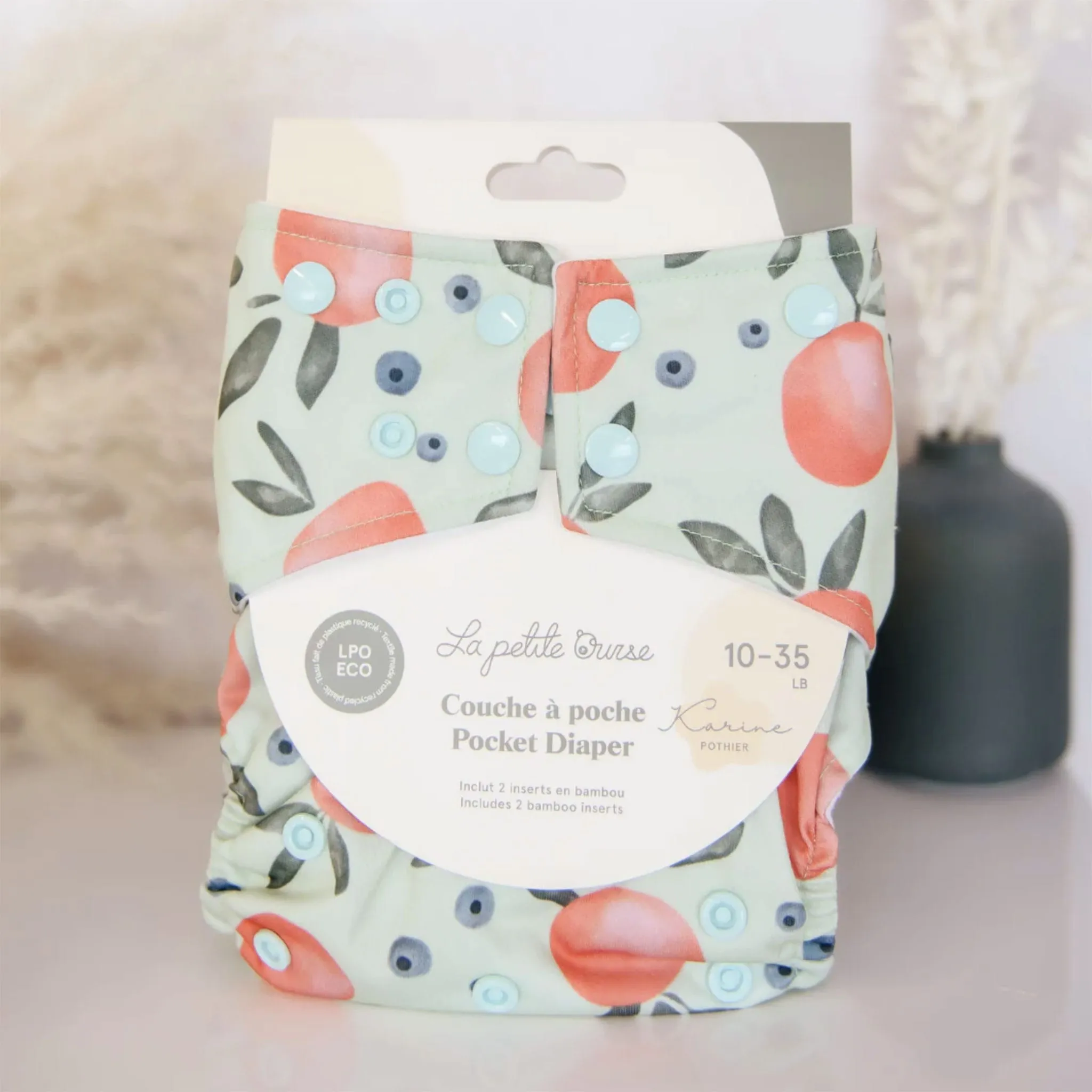La Petite Ourse Couche Lavable 10-35lb - Fraîcheur (LPO x Karine Pothier)