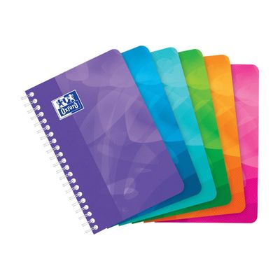Oxford - Carnet polypro à spirale 11 x 17 cm - 180 pages - petits carreaux (5x5 mm) - disponible dans différentes couleurs