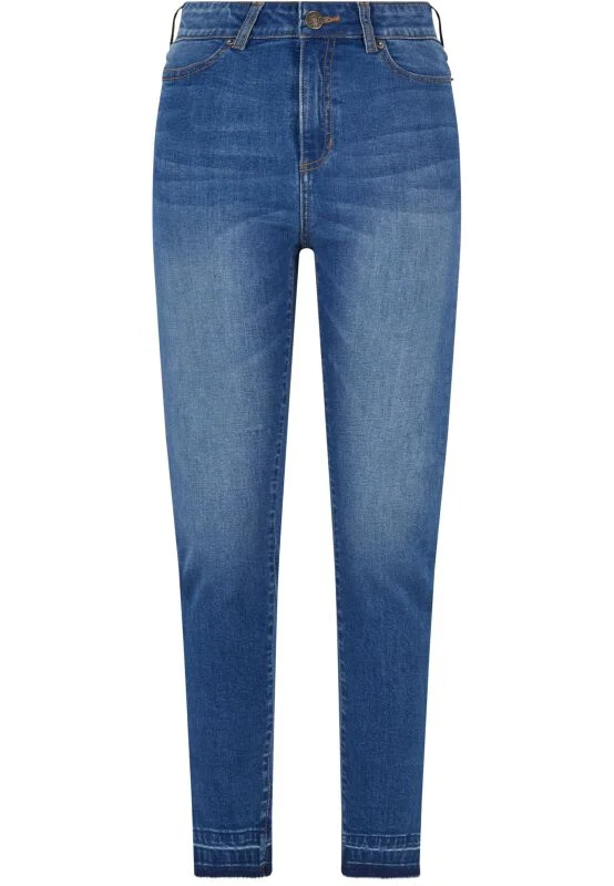 Ladies Skinny High Waist Open Hem Jeans | Urban Classics Jean