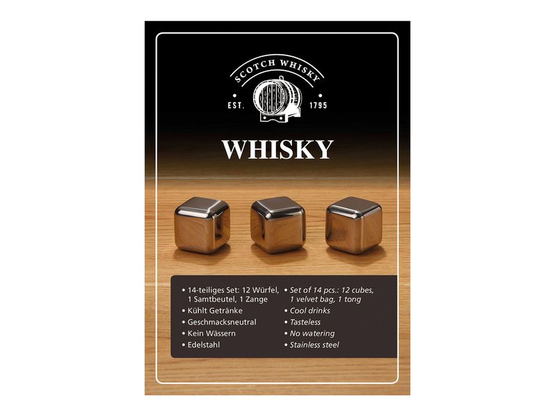 G. Wurm Whiskysteine in Holzbox 15-teilig, Silber Whiskysteine-Geschenkset