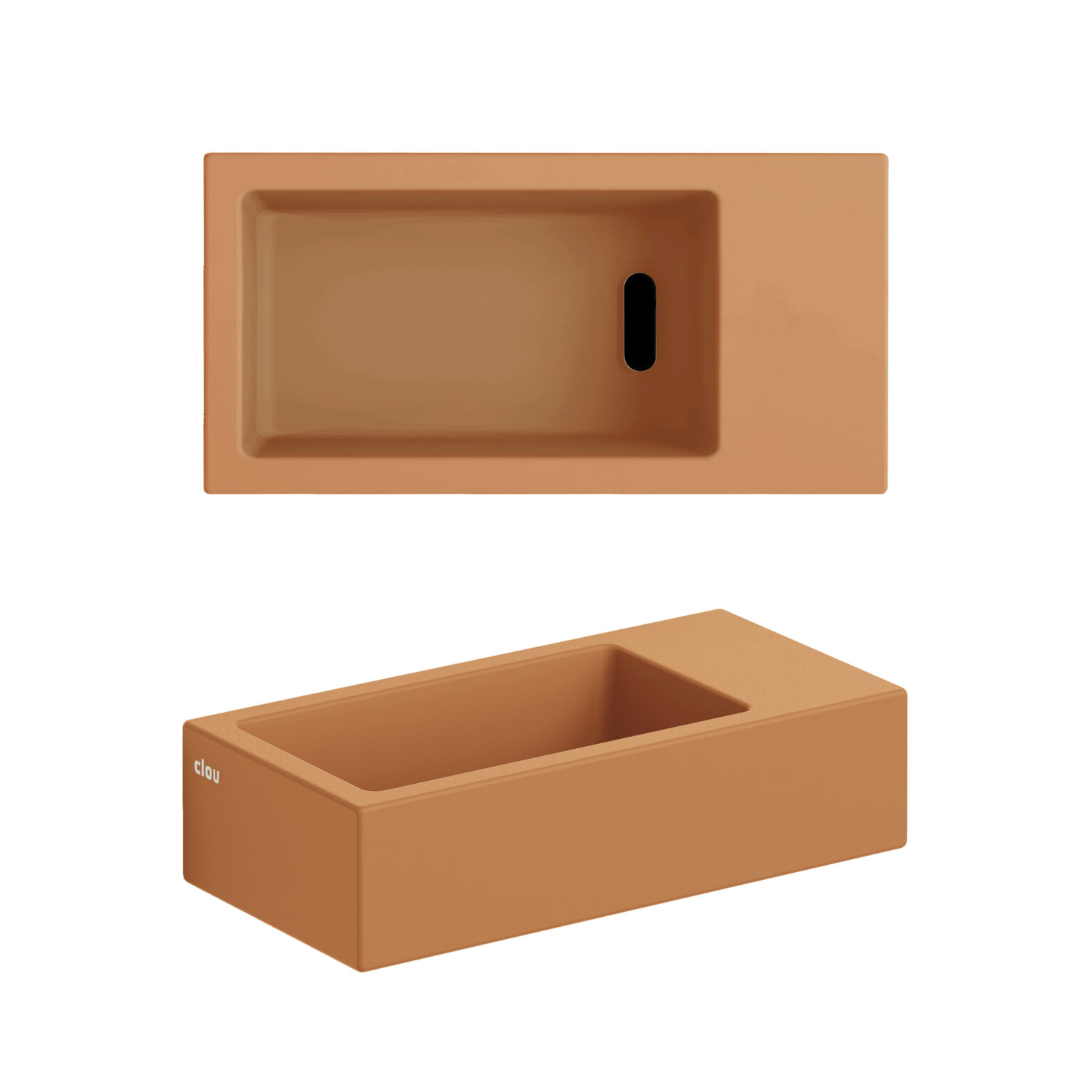 Clou Flush 3 keramische fontein 36cm zonder kraangat rechts zand mat