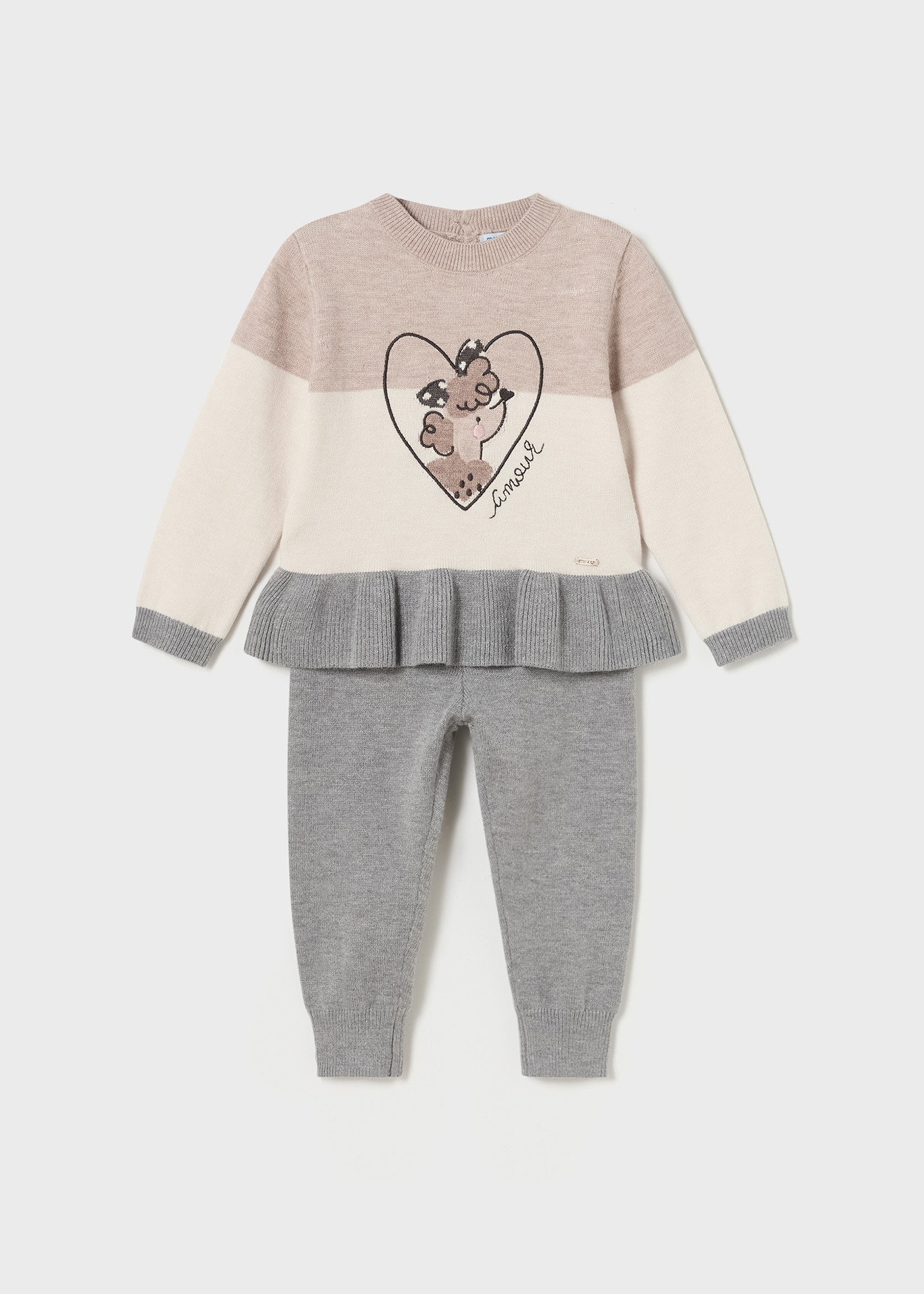 Conjunto de bebê de tricô de 2 peças