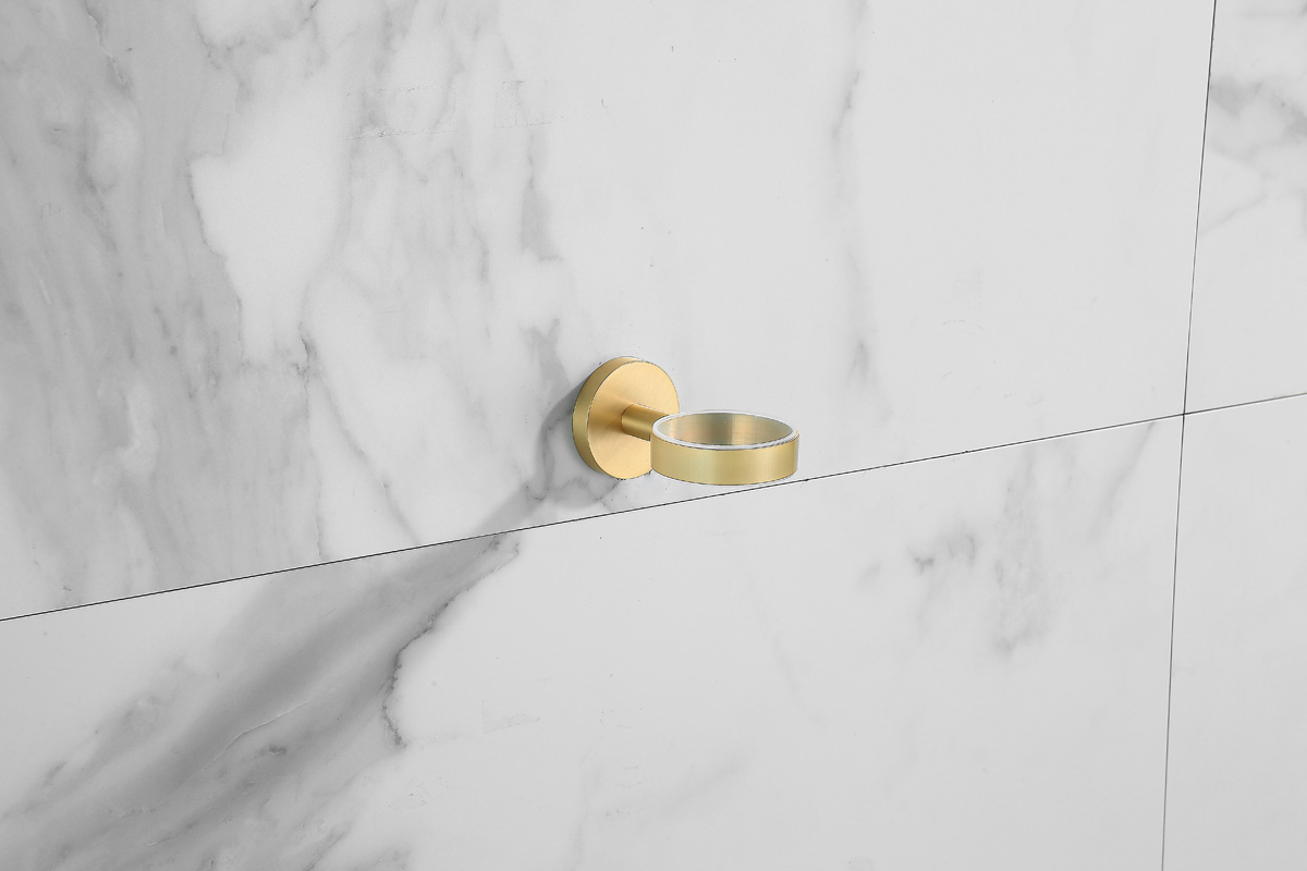 Saniclear Brass glashouder geborsteld messing mat goud