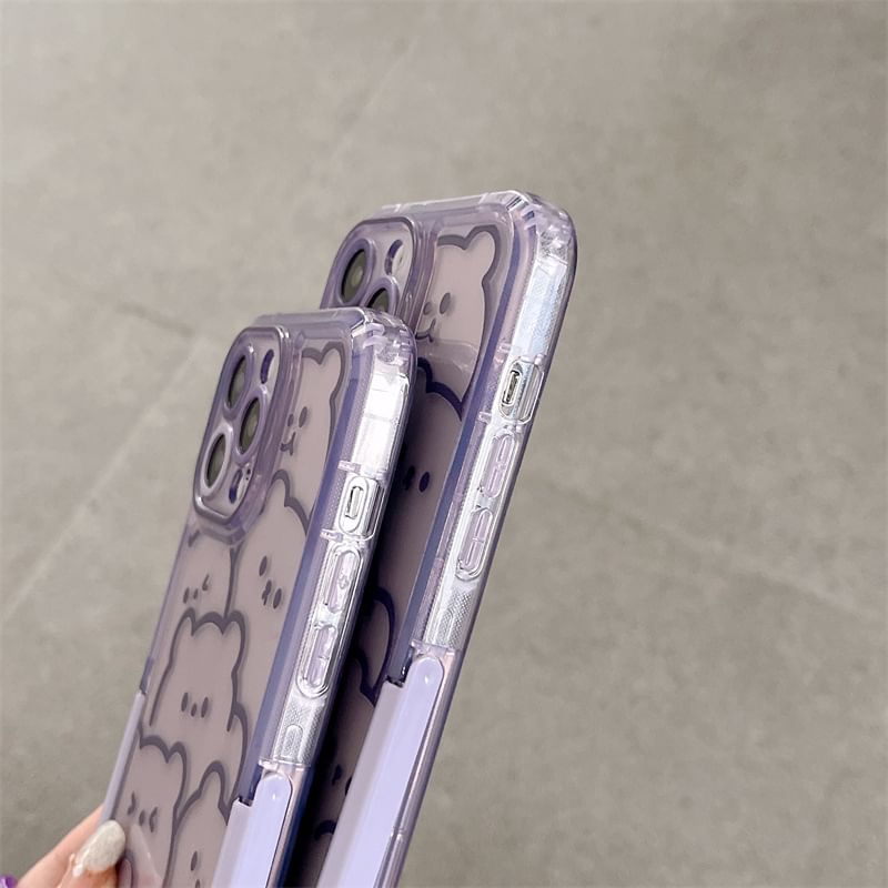 Surono - Bear Stand telefoonhoesje - iPhone 15 Pro Max / 15 Pro / 15 Plus / 15 / 14 Pro Max / 14 Pro / 14 Plus / 14 / 13 Pro Max / 13 Pro / 13 / 13 mini / 12 Pro Max / 12 Pro / 12 / 12 mini / 11 Pro Max / 11 Pro / 11