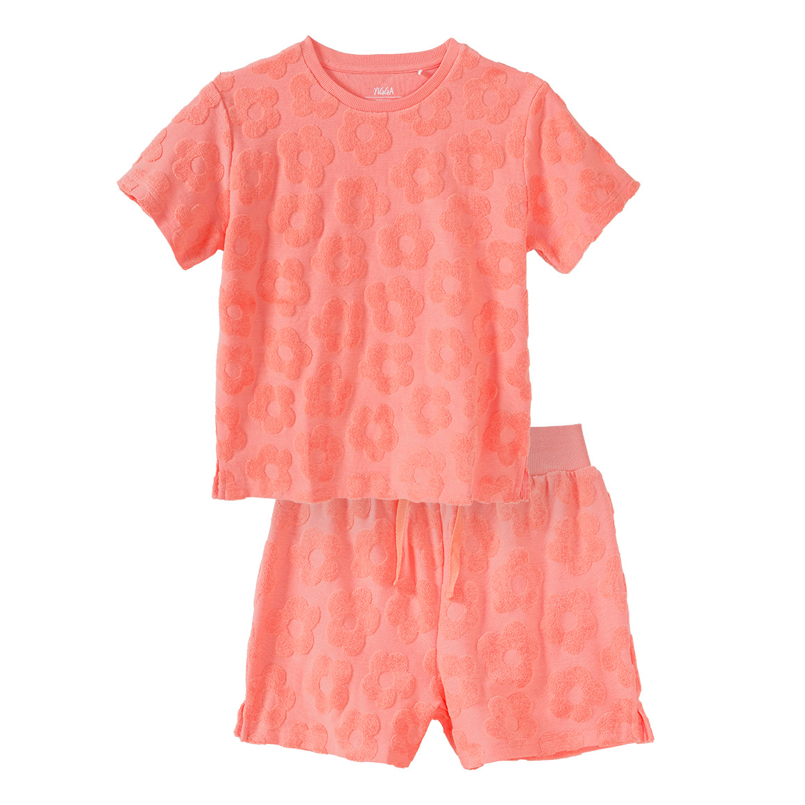 Yigga Mädchen Frottee-Shorty mit Ausbrenner-Muster apricot