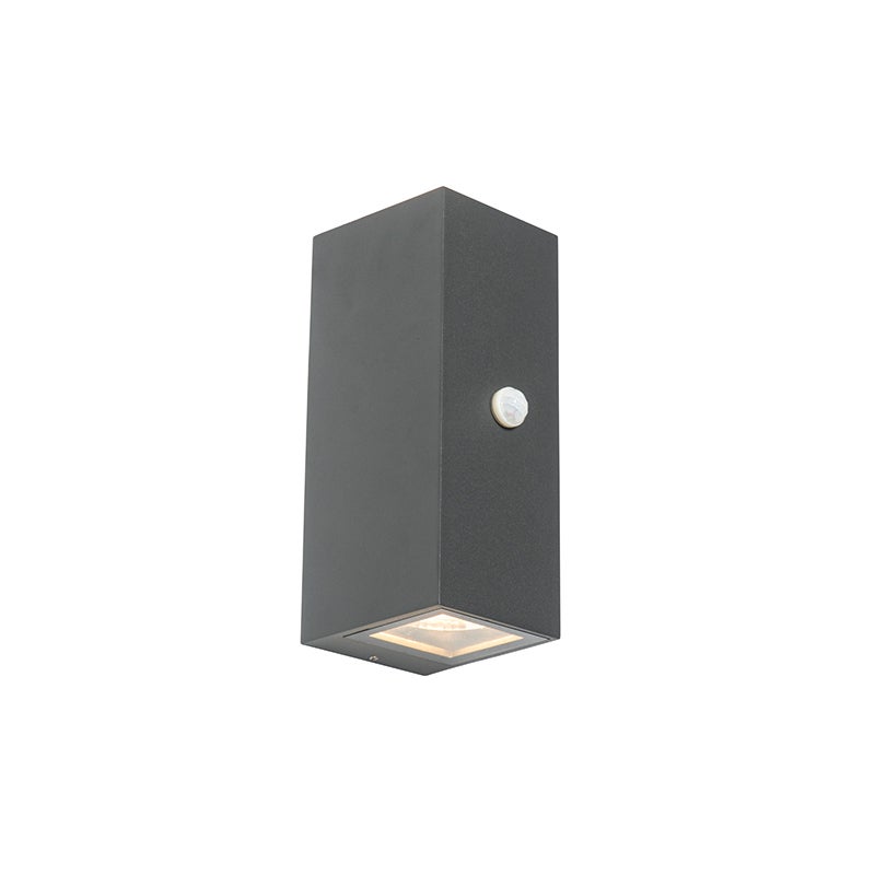 Moderne antraciete wandlamp IP44 met bewegingsmelder - Baleno II