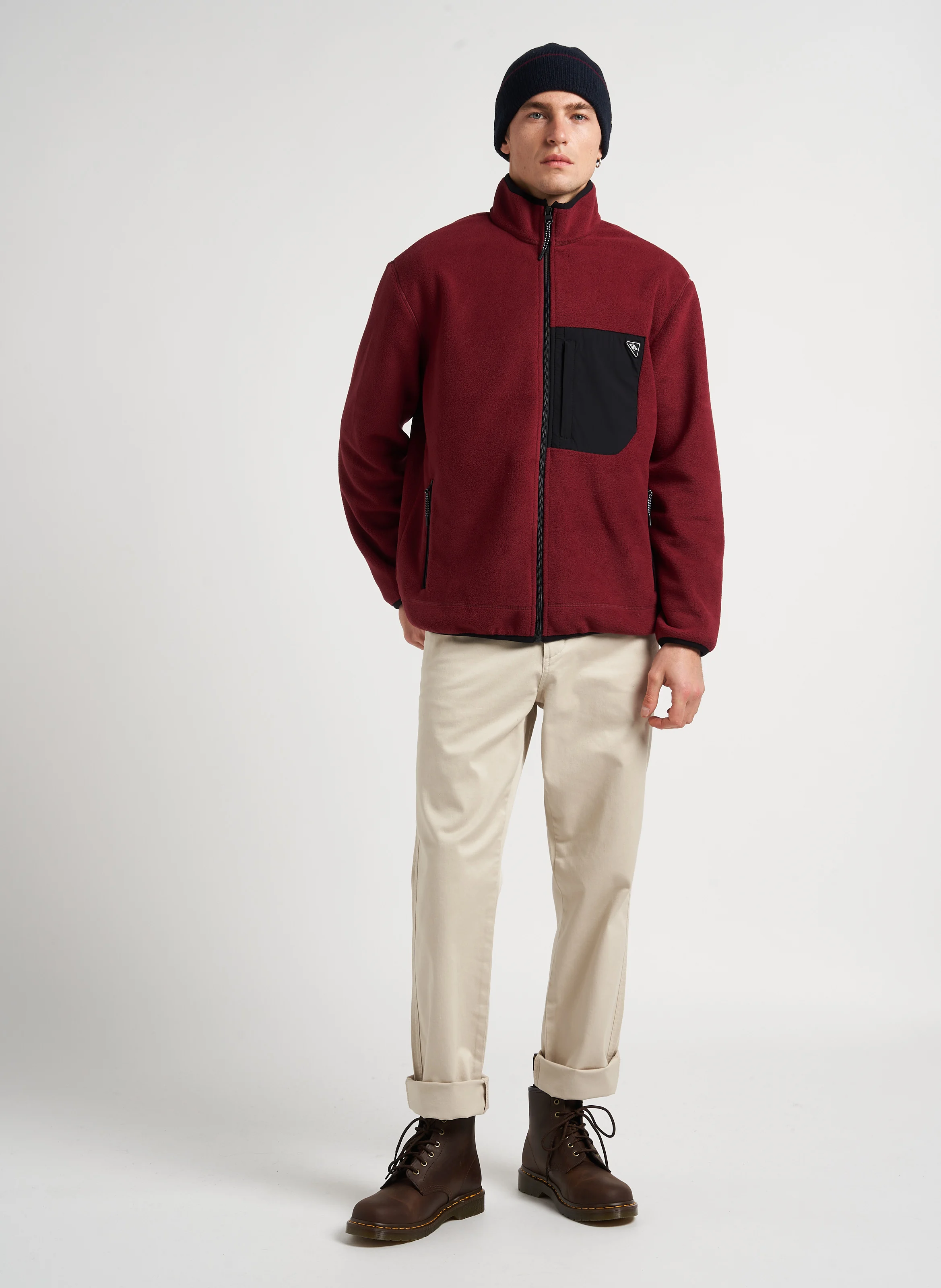 ASPIN - Veste polaire droite à col montant | Rouge