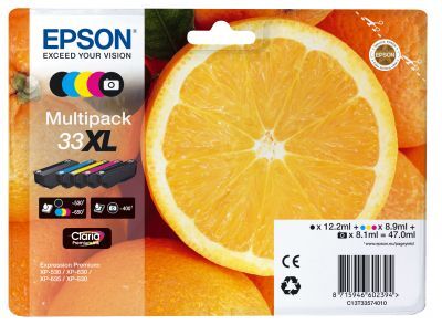 Epson 33XL Tintenpatronen Multipack, cyan, gelb, magenta, foto schwarz, schwarz