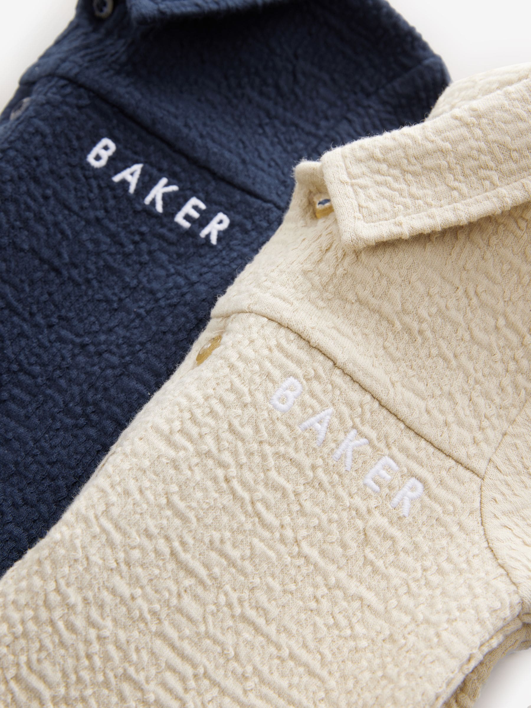 Baker by Ted Baker marineblauwe/kiezelkleurige rompers met textuur verpakking van 2