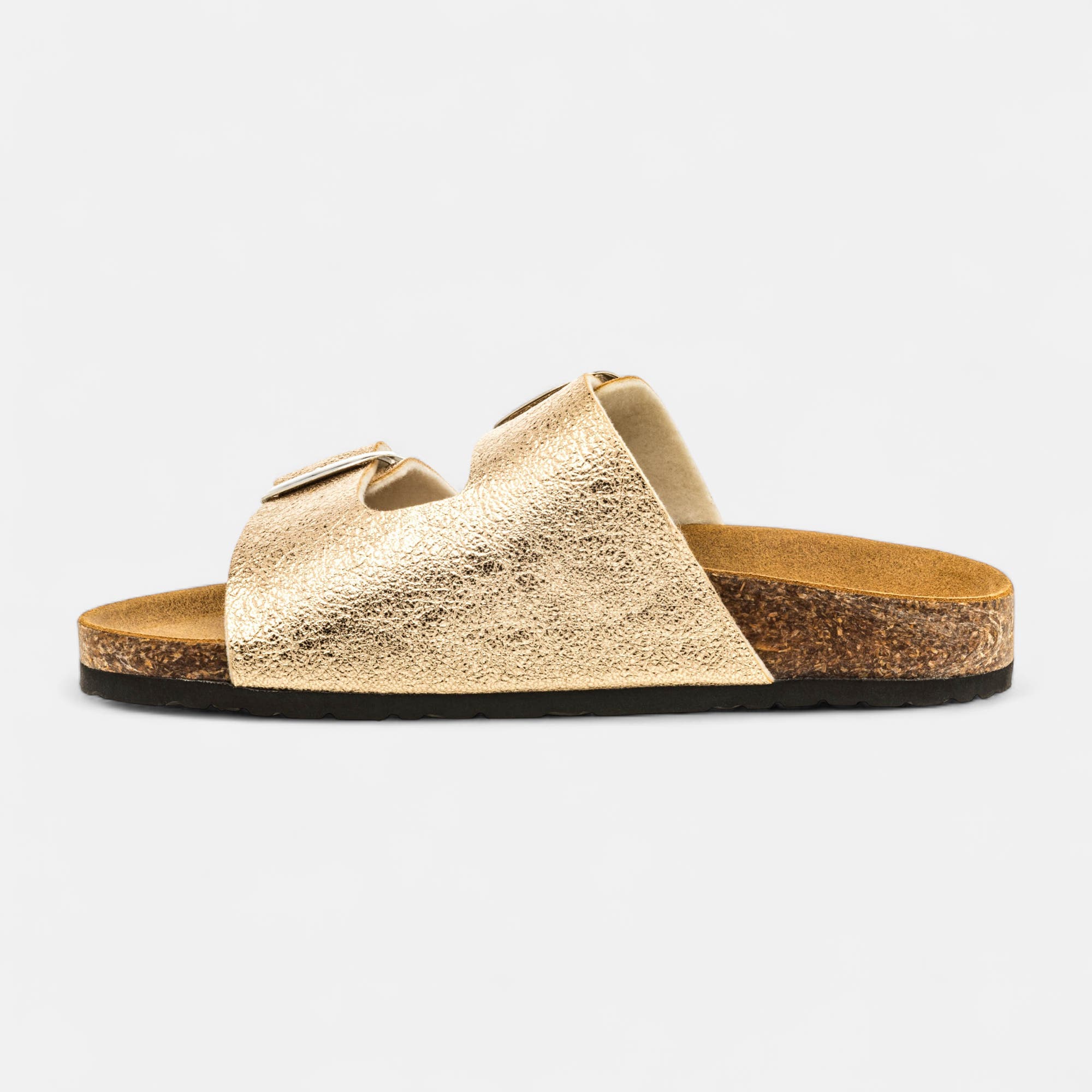 Mules semelle liège Femme or