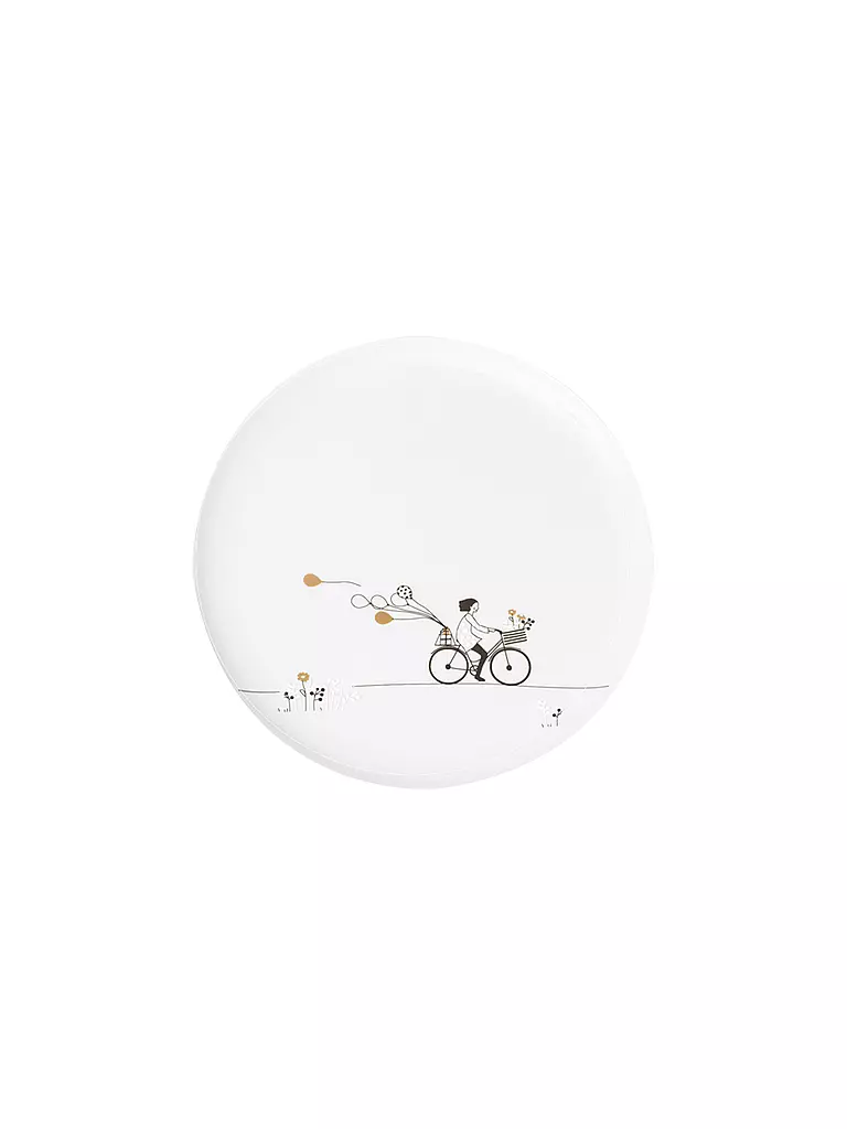 RAEDER Geschenkteller HOBBY RADFAHREN 15cm Weiss weiss