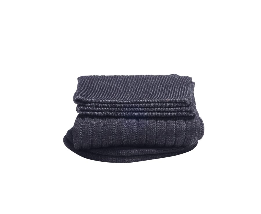 Chaussettes ville homme fil d’Écosse Noir et Gris