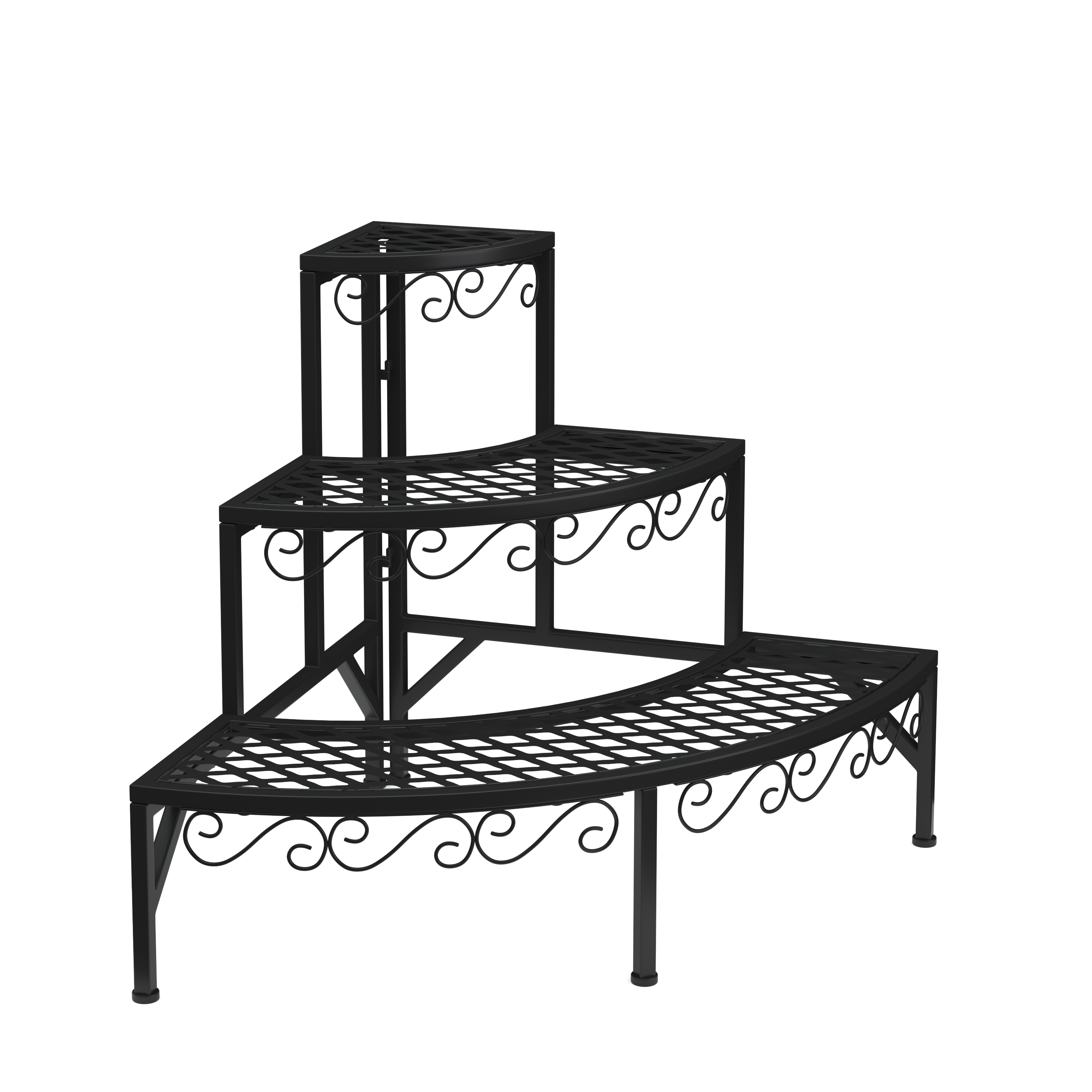 Pflanzenregal 87 x 60 x 60 cm schwarz