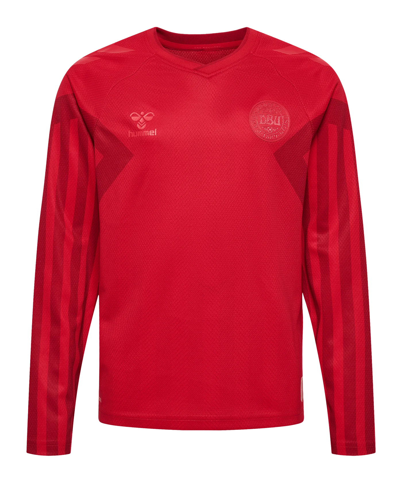 Hummel DBU Dänemark Trikot langarm Home WM 2022 Kids Rot F3365