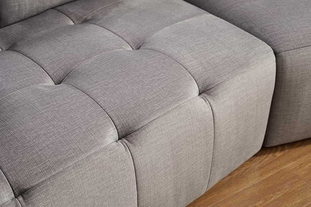 Modernes Big Sofa ROYAL 295cm grau Velours-Strickstoff Federkern XXL-Couch