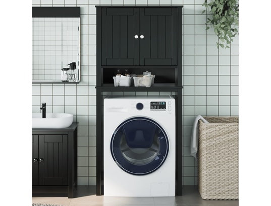 VIDAXL - Armoire pour machine à laver berg noir bois massif