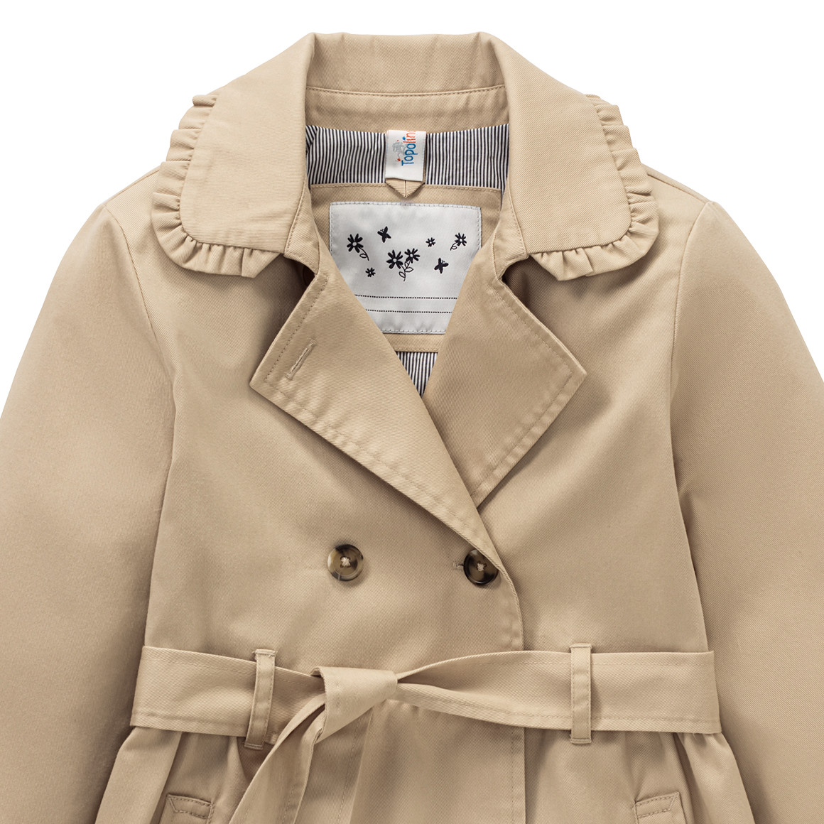 Topolino Mädchen Trenchcoat mit Bindegürtel beige
