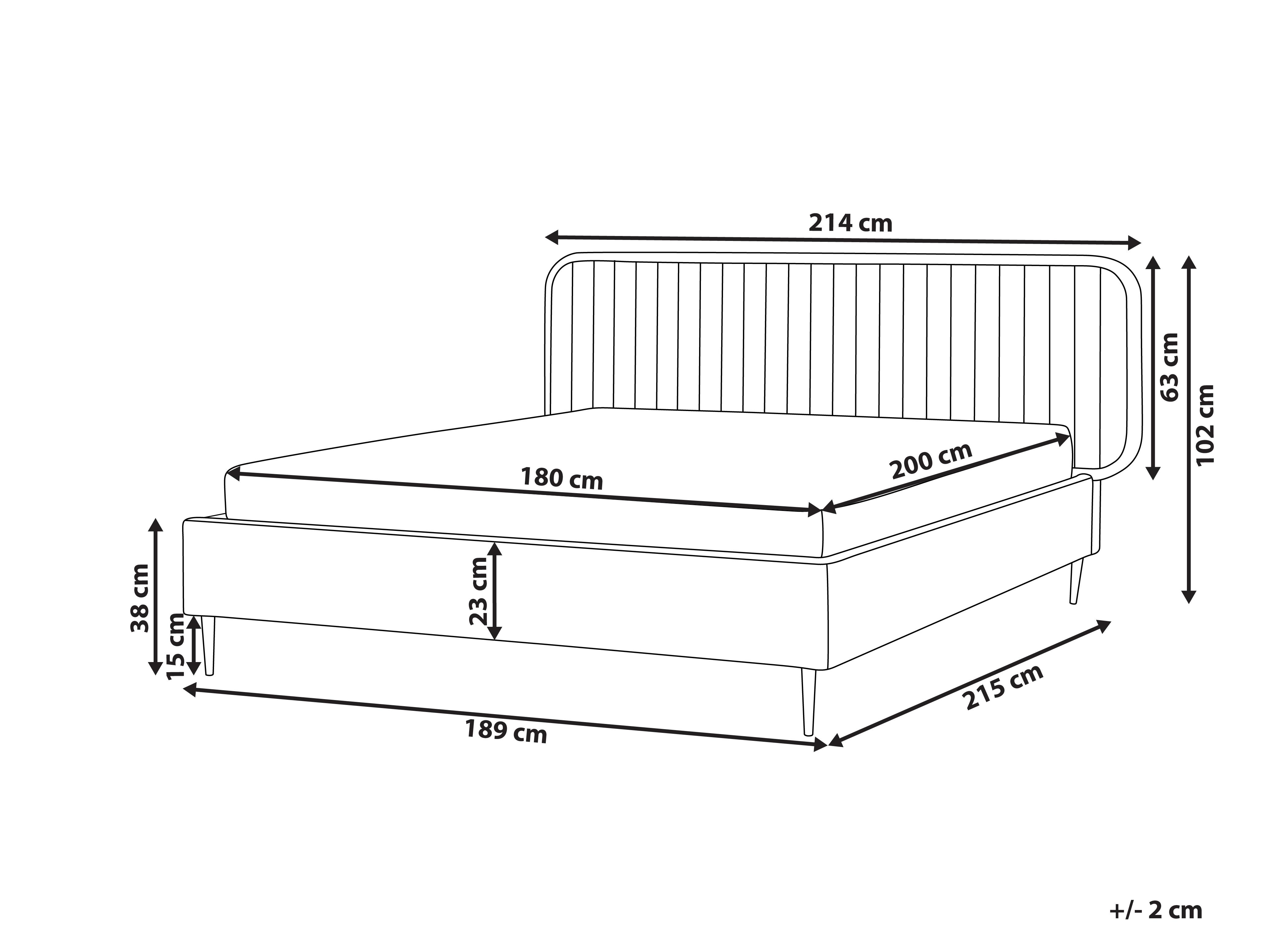 Bed Fluweel BRIN 180 x 200 cm Beige