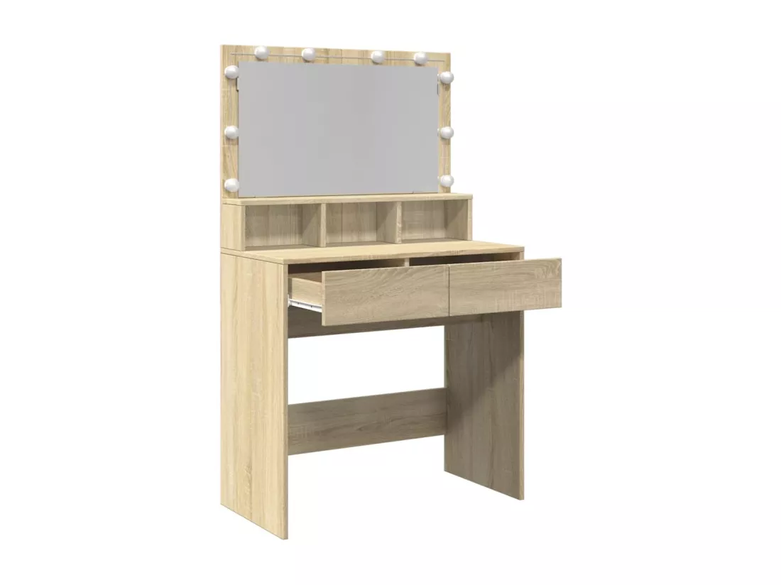 Coiffeuse avec LED chêne sonoma 80x41x134,5 cm
