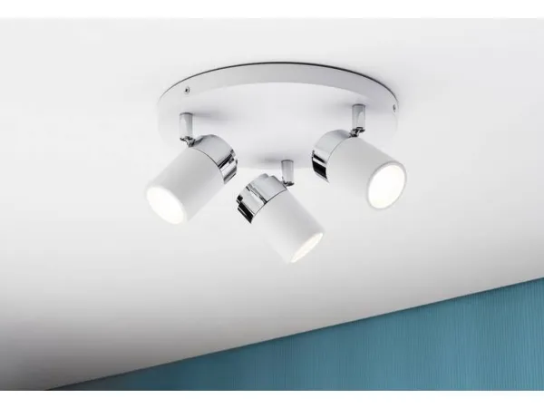 Paulmann 667.12, Overflade spotlys, GU10, 3 pære(r ), 230 V, Krom, Hvid