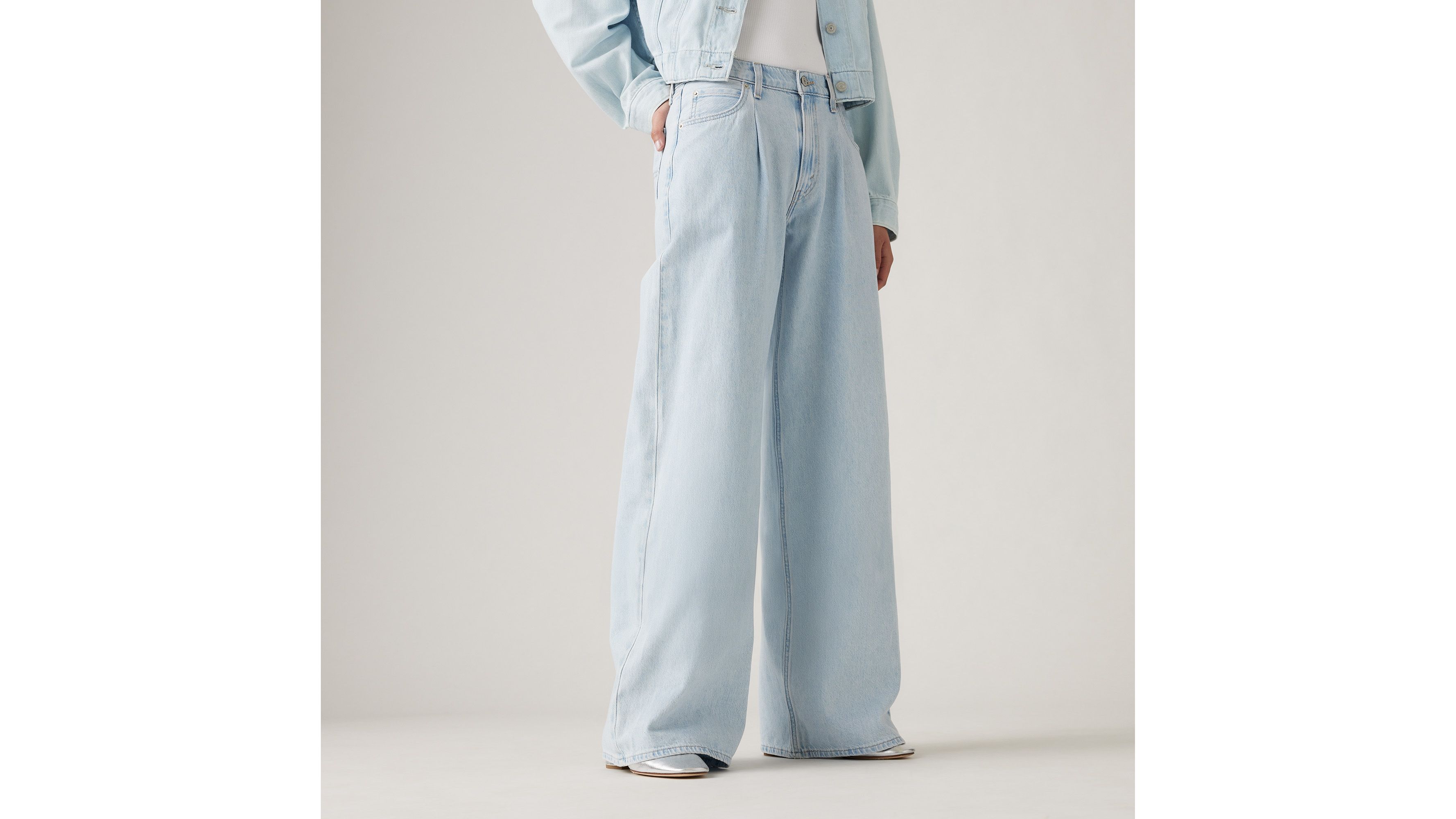 Jean Baggy Dad Wide Leg Lightweight - Never Going To Change - Bleu